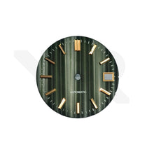 Load image into Gallery viewer, Cotes de Geneve Style Dial for Seiko Mod - Green GS Style Gold Indices
