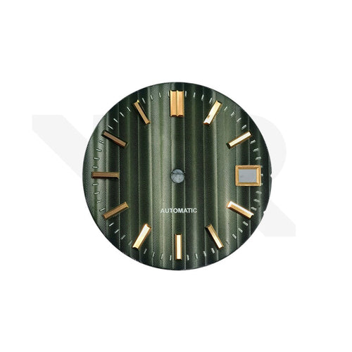 Cotes de Geneve Style Dial for Seiko Mod - Green GS Style Gold Indices