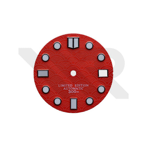 Seigaiha Wave Dial for Seiko Mod - Light Red