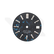 Load image into Gallery viewer, Carbon Fiber Dial for Seiko Mod - GS Style Silver Indices