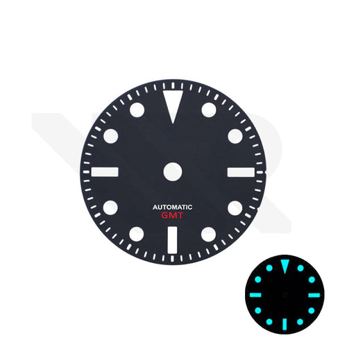 Retro GMT Dial for Seiko NH34 Mod: Matte Black No Date