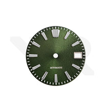 Load image into Gallery viewer, Textured Metallic Sunburst Dial for Seiko Mod: Olive Green Dial GS Indices