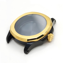 Load image into Gallery viewer, Nautilus Brushed Case Set for Seiko Mod: Two-Tone Black Gold
