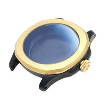 Load image into Gallery viewer, Nautilus Sandblasted Case Set for Seiko Mod: Two-Tone Black Gold