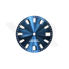 Load image into Gallery viewer, Blue Sunburst Dial for Seiko Mod: Silver Trapezoid Indices