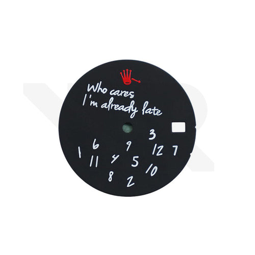 Relax Sunburst Dial V2 for Seiko Mod: Black / White - Red Logo