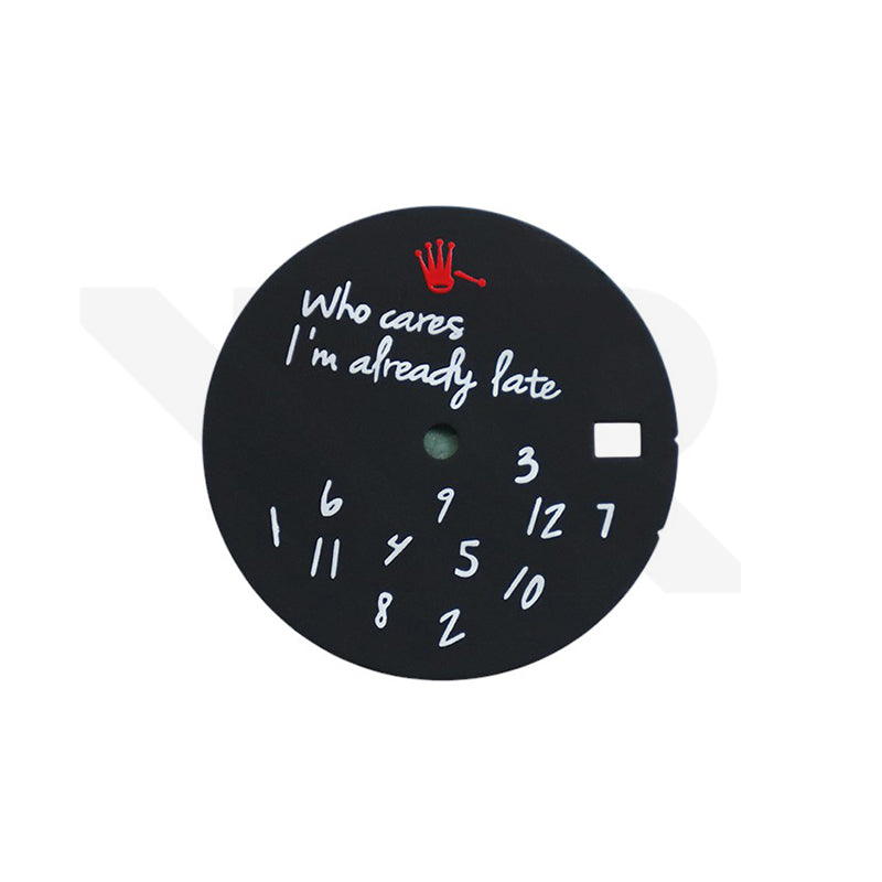 Relax Sunburst Dial V2 for Seiko Mod: Black / White - Red Logo