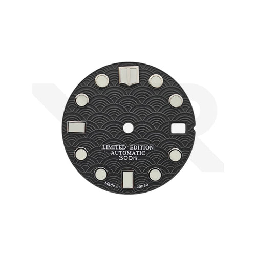 Seigaiha Wave Dial for Seiko Mod - Black/White