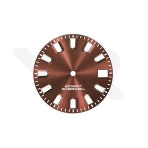 Brown Sunburst Dial for Seiko Mod: Silver Trapezoid Indices