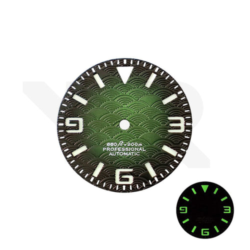Seigaiha Japanese Wave Dial for Seiko Mod: Fume Green