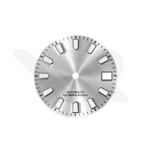Load image into Gallery viewer, Silver Sunburst Dial for Seiko Mod: Silver Trapezoid Indices