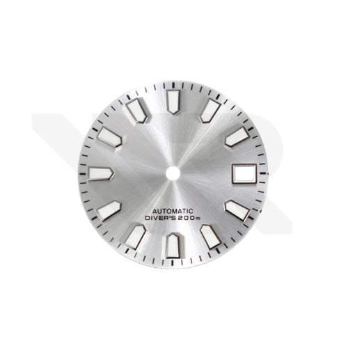 Silver Sunburst Dial for Seiko Mod: Silver Trapezoid Indices