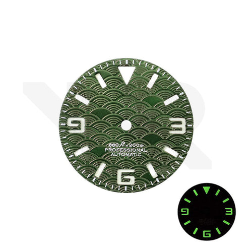 Seigaiha Japanese Wave Dial for Seiko Mod: Green