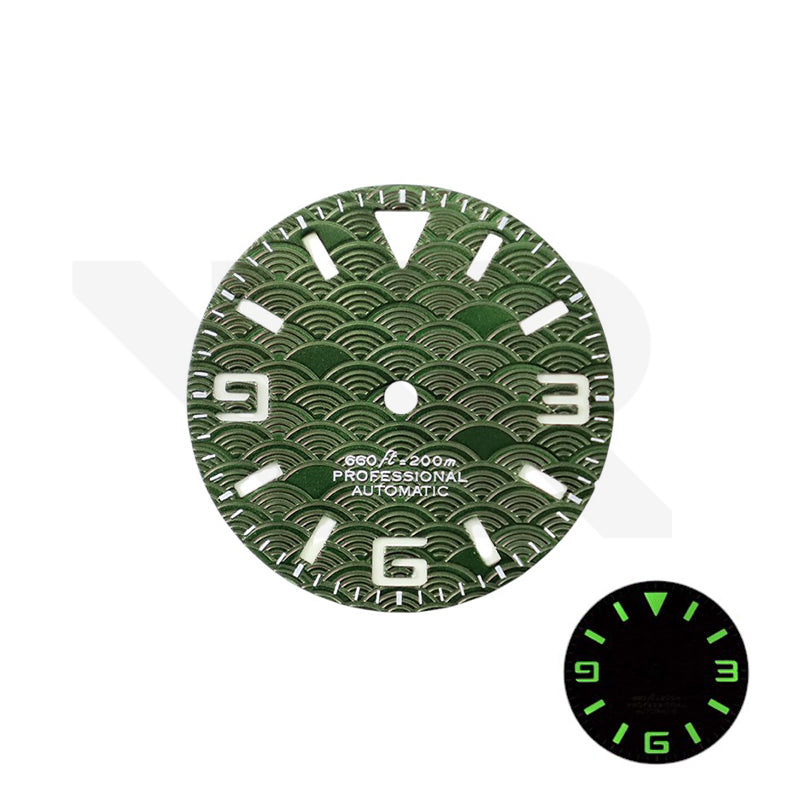 Seigaiha Japanese Wave Dial for Seiko Mod: Green | WR Watches