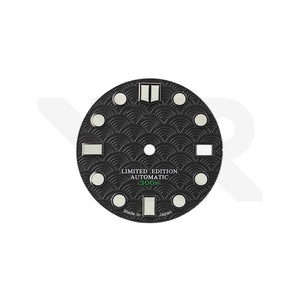 Seigaiha Wave Dial for Seiko Mod - Black/Green