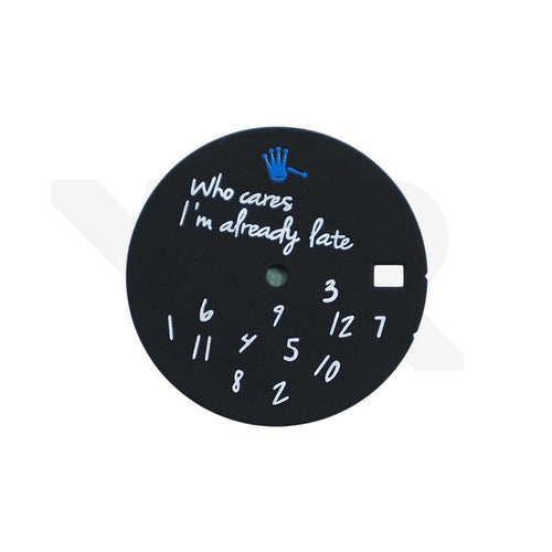 Relax Sunburst Dial V2 for Seiko Mod: Black / White - Blue Logo