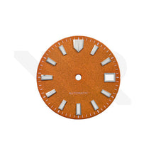 Load image into Gallery viewer, Frosted Finishing Dial for Seiko Mod: Seiko GMT Diver Style Burnt Orange