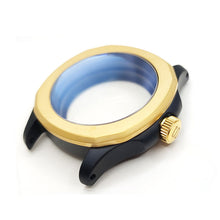Load image into Gallery viewer, Nautilus Sandblasted Case Set for Seiko Mod: Two-Tone Black Gold
