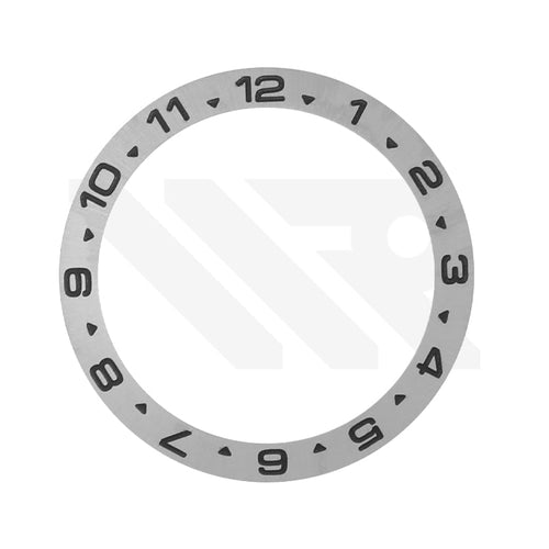 Flat Dual-Time Stainless Steel Bezel Insert For SKX / SRPD: Black Indices