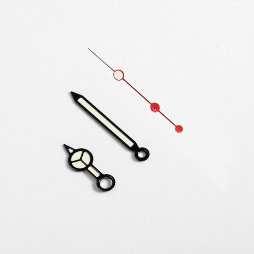 Mercedes Watch Hands for Casio MDV Mod: Black w Red