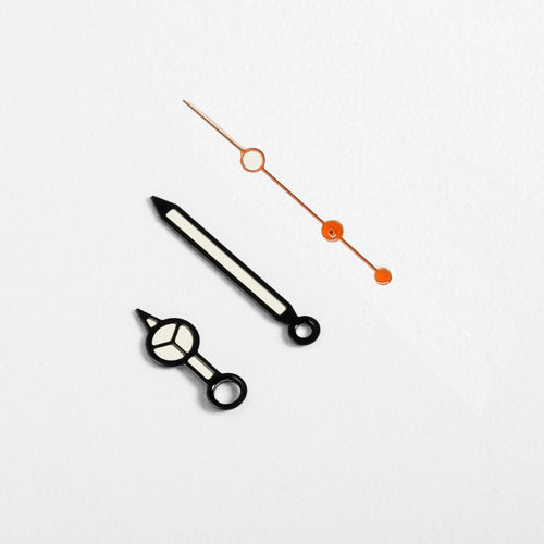 Mercedes Watch Hands for Casio MDV Mod: Black w Orange