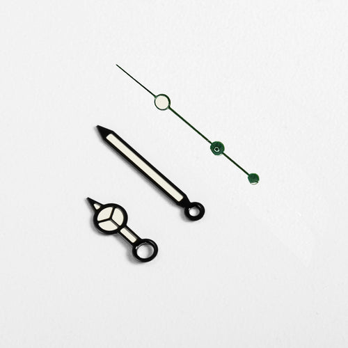 Mercedes Watch Hands for Casio MDV Mod: Black w Green