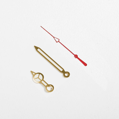 Mercedes Watch Hands for Casio MDV Mod: Gold w Red (Cathedral)