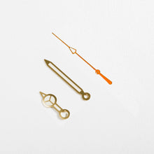 Load image into Gallery viewer, Mercedes Watch Hands for Casio MDV Mod: Gold w Orange (Cathedral)