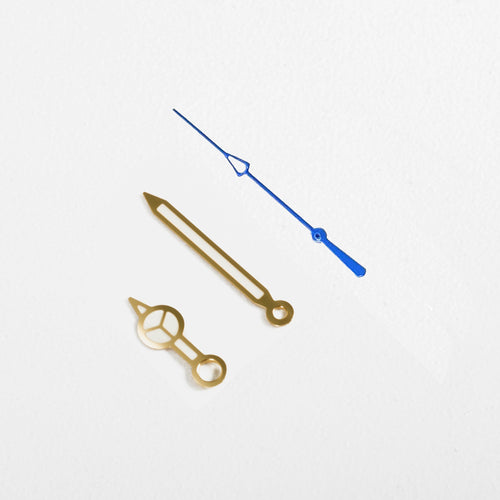 Mercedes Watch Hands for Casio MDV Mod: Gold w Blue (Cathedral)