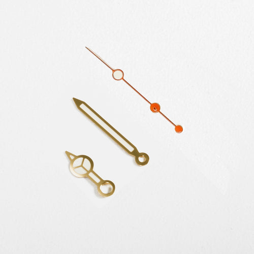 Mercedes Watch Hands for Casio MDV Mod: Gold w Orange