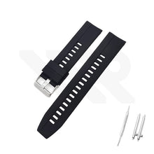 Load image into Gallery viewer, Curved End Silicon Strap for SKX Nautilus Mod - Black