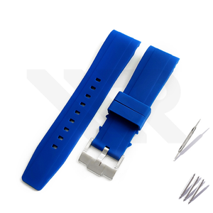 Silicon Diver Strap for SKX/SRPD - Blue with Silver Buckle