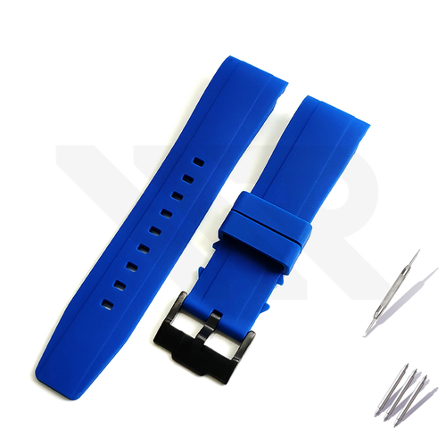 Silicon Diver Strap for SKX/SRPD - Blue with Black Buckle