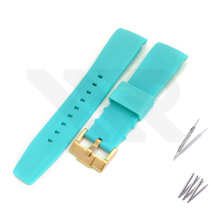 Silicon Diver Strap for SKX/SRPD - Sky Blue with Gold Buckle