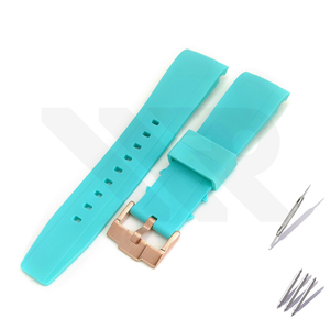 Silicon Diver Strap for SKX/SRPD - Sky Blue with Rose Gold Buckle