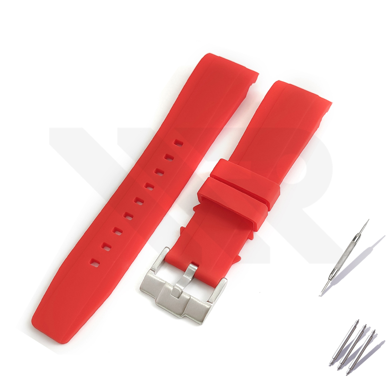 Silicon Diver Strap for SKX/SRPD - Red with Silver Buckle