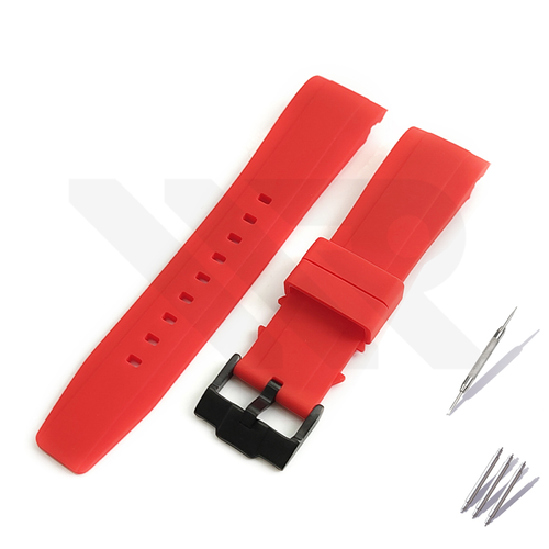 Silicon Diver Strap for SKX/SRPD - Red with Black Buckle