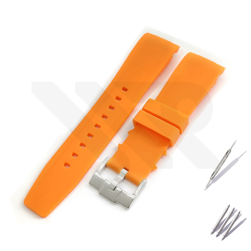 Silicon Diver Strap for SKX/SRPD - Orange with Silver Buckle