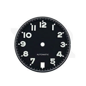 Matte Pilot Dial with Numeral Indices for Seiko Mod: Matte Black