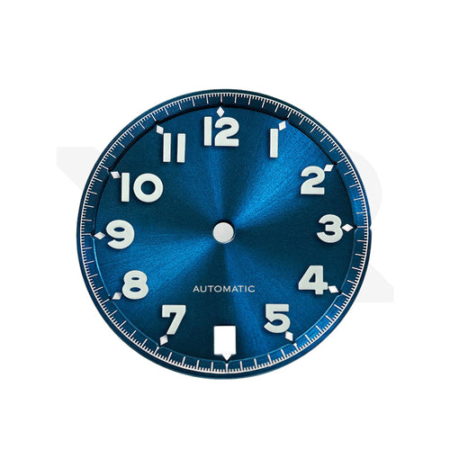 Sunburst Pilot Dial with Numeral Indices for Seiko Mod: Sunburst Blue