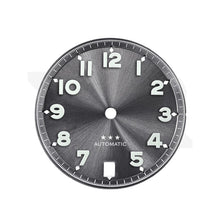 Load image into Gallery viewer, Sunburst Pilot Dial with Numeral Indices for Seiko Mod: Sunburst Gray with White Star