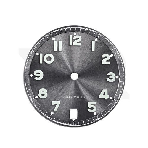 Sunburst Pilot Dial with Numeral Indices for Seiko Mod: Sunburst Gray