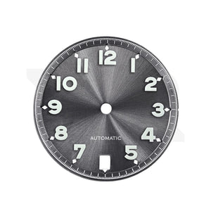 Sunburst Pilot Dial with Numeral Indices for Seiko Mod: Sunburst Gray