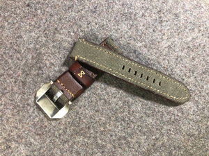 Vintage Fabric Top Leather Strap