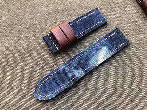 Jeans Fabric Leather Strap