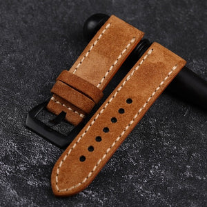 Gold Brown Suede Leather Strap