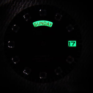 Matte Black Synthetic Gemstone Day-date Dial for Seiko Mod