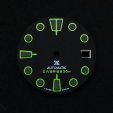 Load image into Gallery viewer, Lime Green Matte Black Dial for Seiko Mod